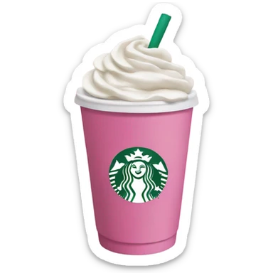 Pink Starbucks coffee cup sticker