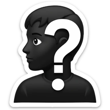 silhouette of a man with a question mark sticker