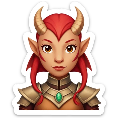 Red bald female Dragonborn sticker