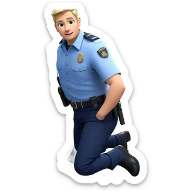 boy in police uniform sticker