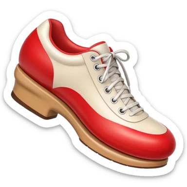 3D Apple-style emoji of a shoe with a foot inside, stepping and showing a clear shoe print below. and leg







 sticker