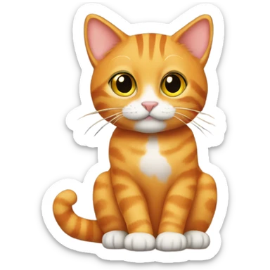 Orange tabby cat on bookshelf  sticker