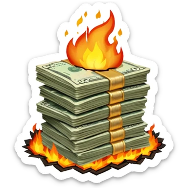 stack of russian cash exploding
 sticker