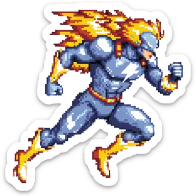 Reverse Flash speedster villain running with lightning sticker
