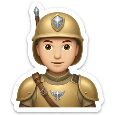 A swift auxiliary soldier in lighter armor, confidently smirks as he prepares to charge.
 sticker