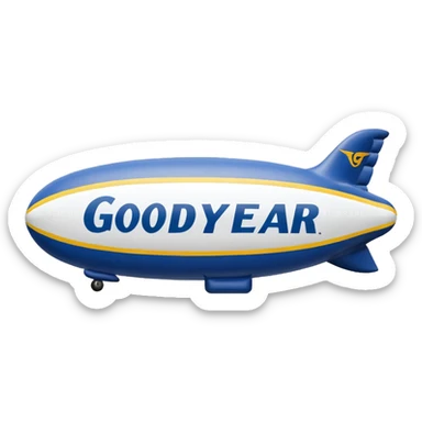 Goodyear Blimp Emoji with the word "Goodyear" on the side sticker