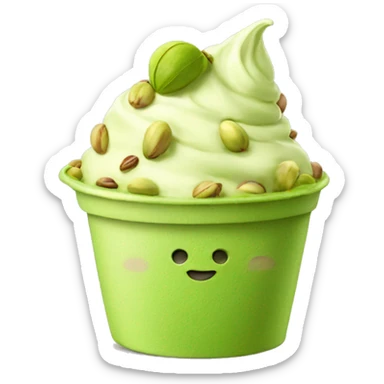 Huge pistachio ice cream with pistachio nuts sticker