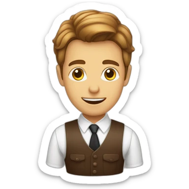 Charle-elie qui prépare un café sticker