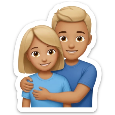 Texte ´Gros câlin’, en dessous un homme serre sa sœur dans ses bras sticker