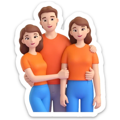 couple posing, close up pose, living room background sticker