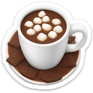 hot chocolate in a white mug sticker