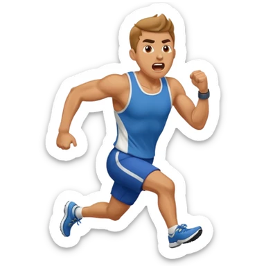 A man is running and shouting, calling for more people to follow him. sticker