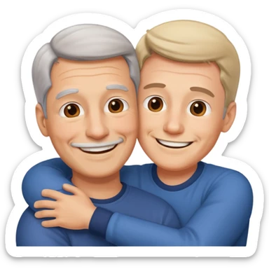 father-in-law and son-in-law hugging sticker