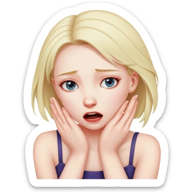 A girl strangling herself sticker