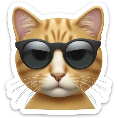 Cat with sunglasses sticker
