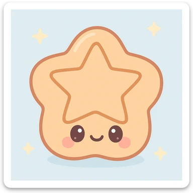 kawaii style dalgona candy with star shape, inspired by Squid Game sticker