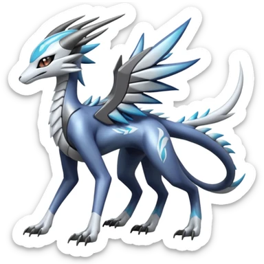 Meloetta-Sergal-Palkia-Dialga-hybrid-fusion-Fakémon-creature, full body sticker
