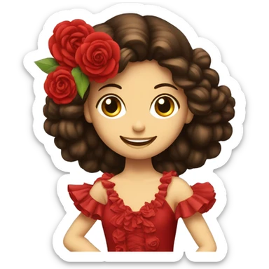 flamenco dancer smiley face type with castagnettes sticker
