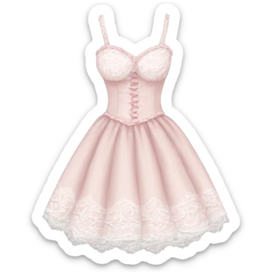 coquette dress, light pink cloth and white lace sticker