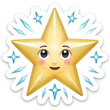 white glory star glitter sticker