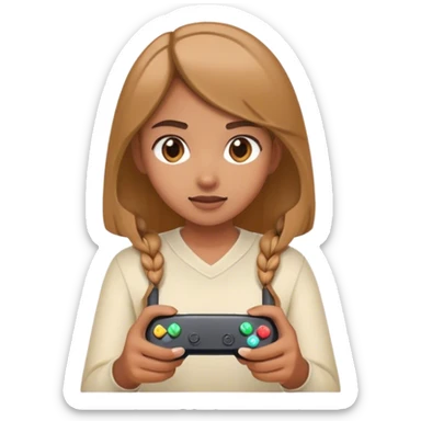 Girl playing video game sticker