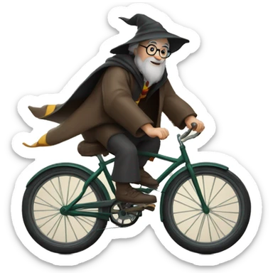 Harry potter en sorcier sur un vélo  sticker