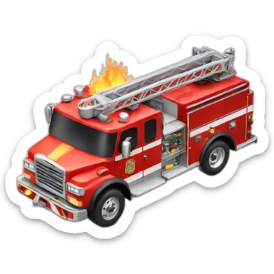 Fire truck on fire sticker