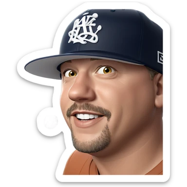 boy in baseball cap sticker