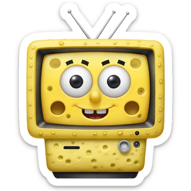 SpongeBob watching tv sticker