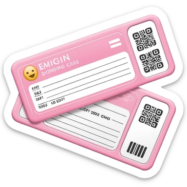 pink boarding pass sticker