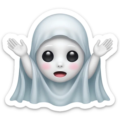 Okay those are wonderful, now make the ghost cover his eyes with cute little hands. Make sure the blush and the cuteness is retained sticker