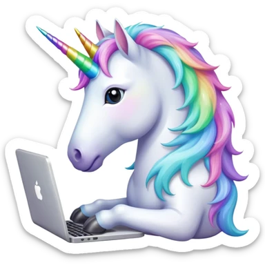 unicorn with a computer sticker