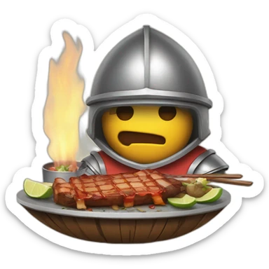 sheilded knight eating filipino bbq sticker