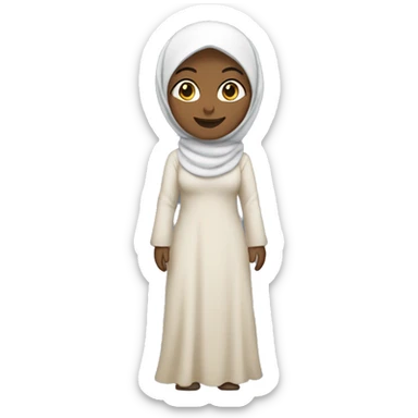 hijab woman, dress, full-body"slim",smile sticker