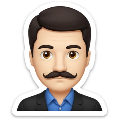 dark hair mustachio father sticker