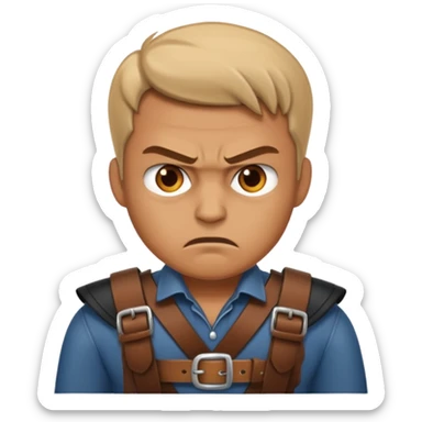 A man angry throwing a belt to someone’s ass sticker