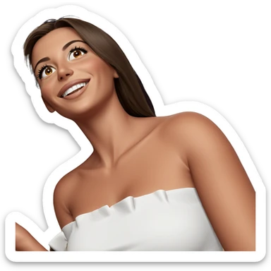 smiling girl with long hair sticker