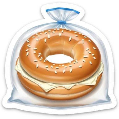 bagel with cream cheese in a Ziploc bag ￼ sticker