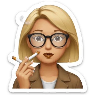 can you create a sneaky bitch SNAKE with big glasses smoking a cigarrette? the SNAKE needs to have dirty blonde hair sticker