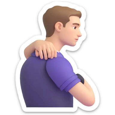 white young man's shoulder, just the shoulder area sticker