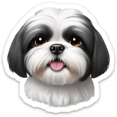 Black and white shih tzu sticker