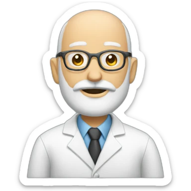 physics bald beared professor at a lab sticker