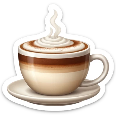 Cappuccino with frothy milk and a sprinkle of cocoa on top sticker
