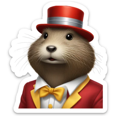 nutria disfrazada de payaso  sticker