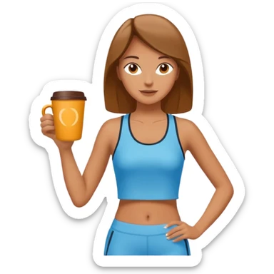 Morning Coffee Runner bwoman  sticker