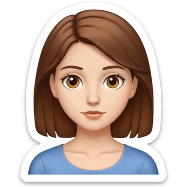white girl with brown hair and brown eyes sticker