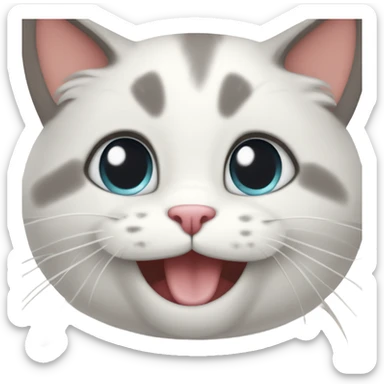 cutesy adorable cat smiling sticker