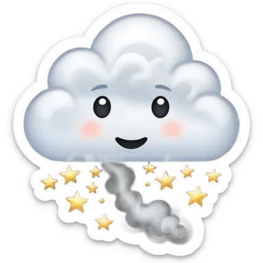 Shiny black cloud with stars sticker