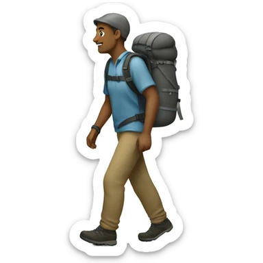 Male Hiker walking sticker