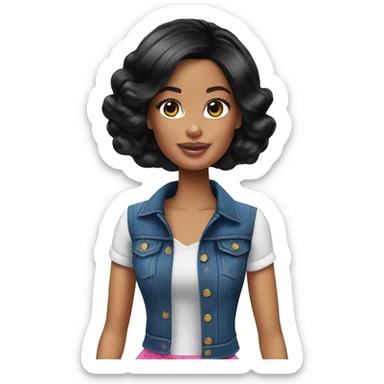 Barbie from Colombia black hair sticker
